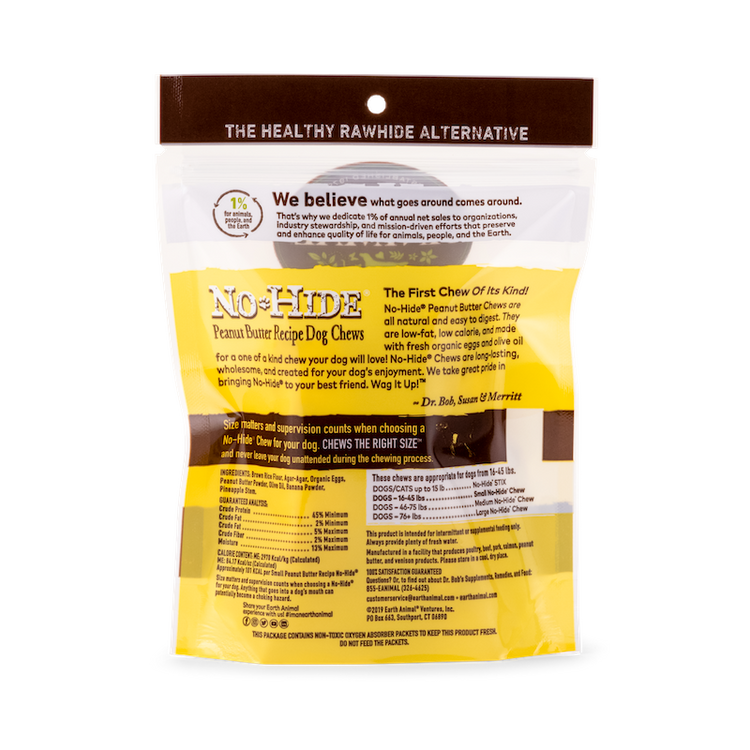 Earth Animal No Hide Peanut Butter Medium Dog Treats (2pk) (2.4oz)