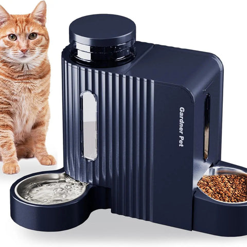 Gravity Pet Feeder & Water Dispenser Set with Stainless Steel Bowls