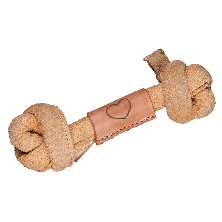Huggle-HideĀ® Natural Leather Bone Dog Toy, 3 Pack