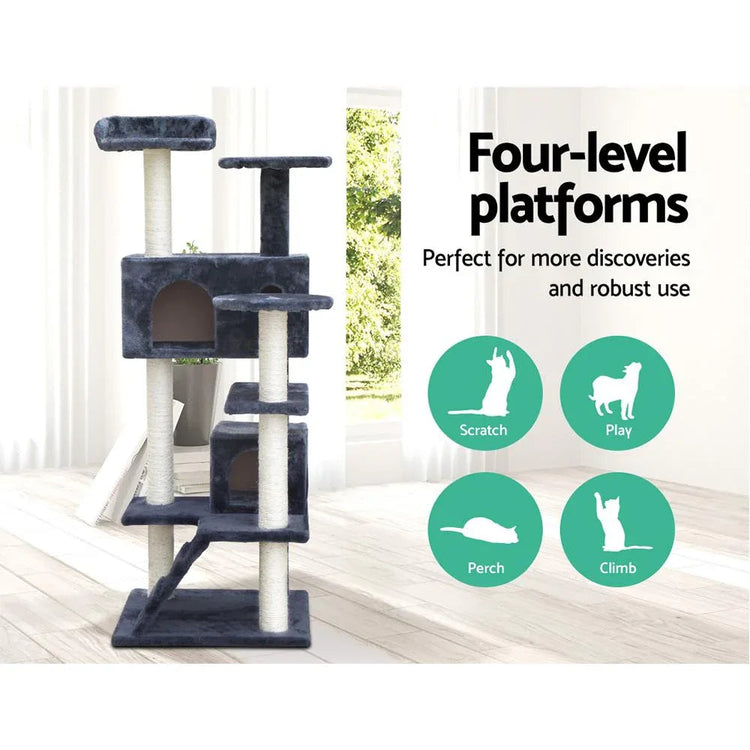 i.Pet Cat Tree 134cm Trees Scratching Post Scratcher Tower Condo House
