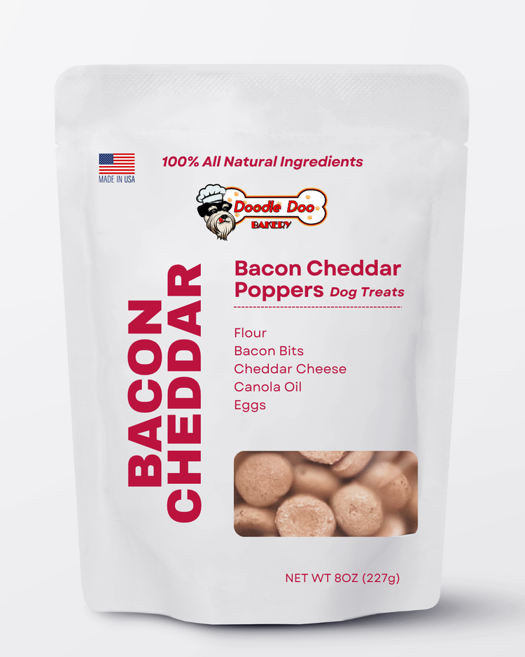 🥓 Homemade Dog Treats - Bacon Cheddar Poppers Treat 1/2lb