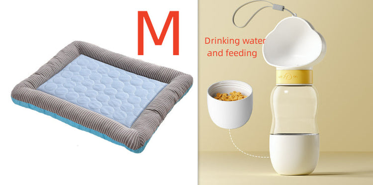 Pet Cooling Pad Bed For Dogs Cats Puppy Kitten Cool Mat Pet Blanket Ice Silk Material Soft For Summer Sleeping Blue Breathable