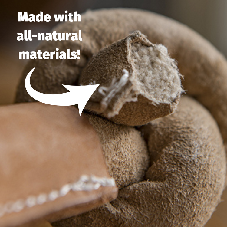 Huggle-HideĀ® Natural Leather Bone Dog Toy, 3 Pack