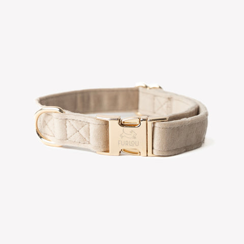 'Sand' - Velvet Dog Collar