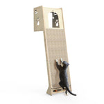 Luxury Wall-Mounted Cat Climbing Tower — Modern Cat Climber with Scratching Mat & Perch