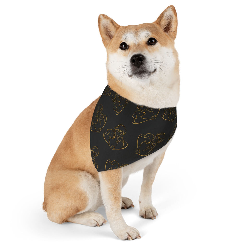 Love Line Art Dog Bandana – Person, Dog & Cat Design