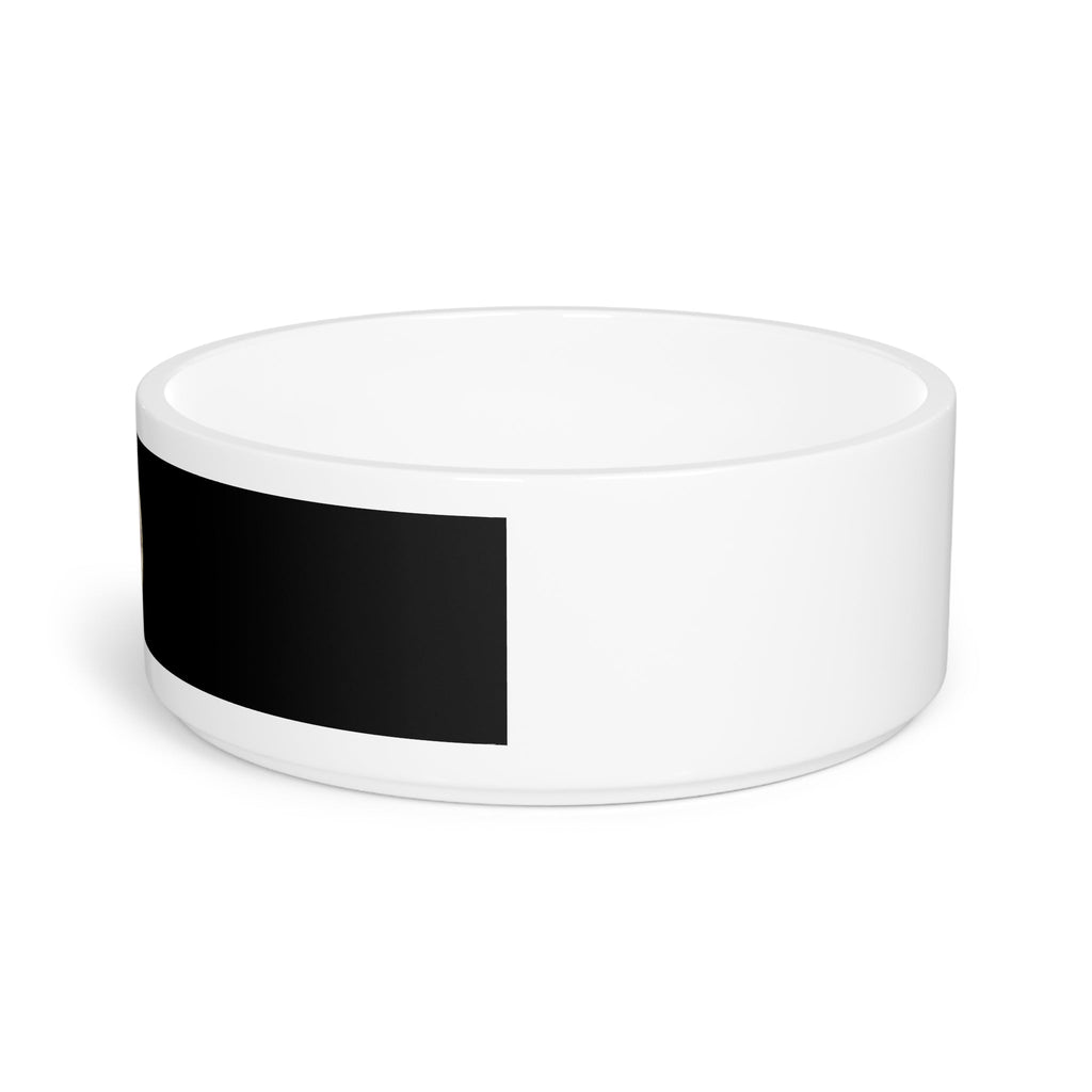 Black Ceramic Pet Bowl with Cat Accepted Emblem — Durable Food & Water Dish for Dogs & Cats