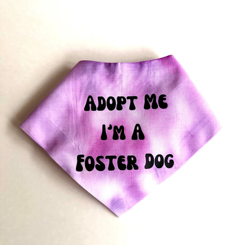 Adopt Me I'm A Foster Tie Dye Dog Bandana New Arrival