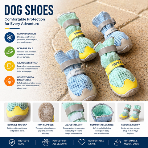 Breathable Mesh Dog Shoes | Non-Slip Summer Pet Boots