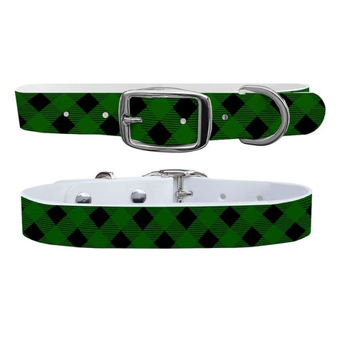 Lumberjack Forest Green Dog Collar