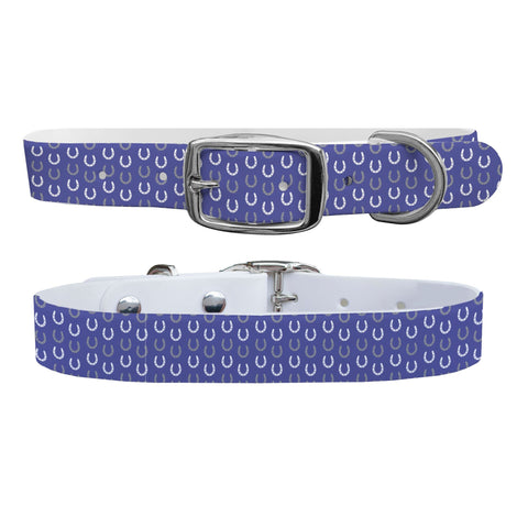 Horseshoes Periwinkle Dog Collar