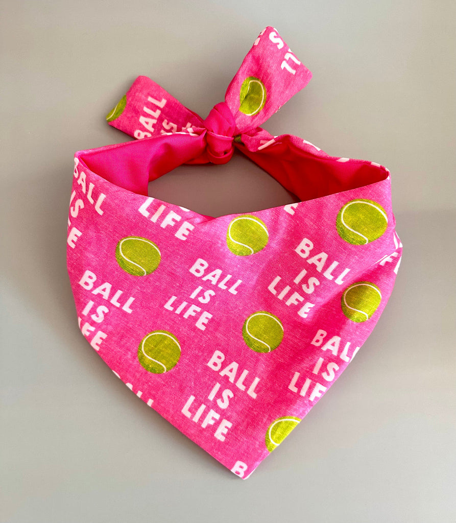 Pink Ball Is Life Dog Bandana