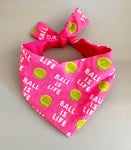 Pink Ball Is Life Dog Bandana