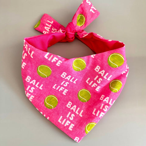Pink Ball Is Life Dog Bandana