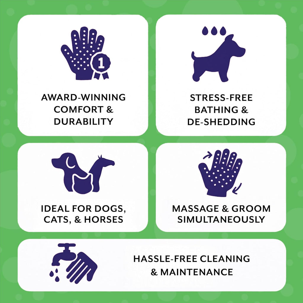 Piccardmeds4pets Aloe Oats Dog Shampoo 16oz + HandsOn Grooming Gloves Small Complete Kit