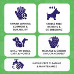 Piccardmeds4pets Aloe Oats Dog Shampoo 16oz + HandsOn Grooming Gloves Small Complete Kit