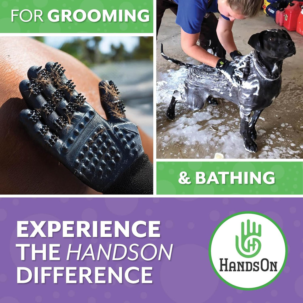 Piccardmeds4pets Aloe Oats Dog Shampoo 16oz + HandsOn Grooming Gloves Small Complete Kit