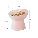 Ceramic Pet Slant Mouth Dog And Cat Food Bowl Set