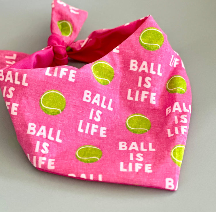 Pink Ball Is Life Dog Bandana