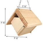Hand Crafted Pine Wood Hanging Bird House for Carolina Wrens - Made in USA