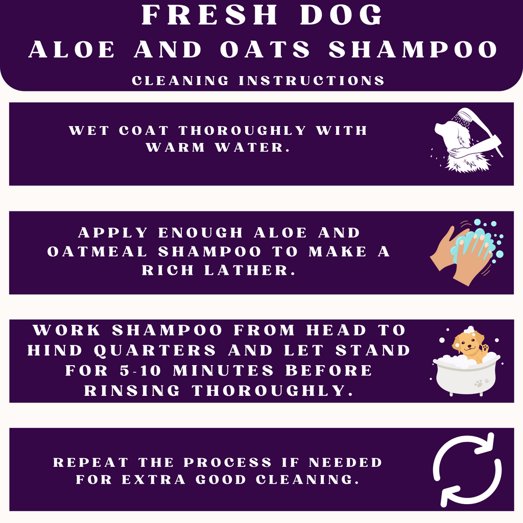 Piccardmeds4pets Aloe Oats Dog Shampoo 16oz + HandsOn Grooming Gloves Small Complete Kit