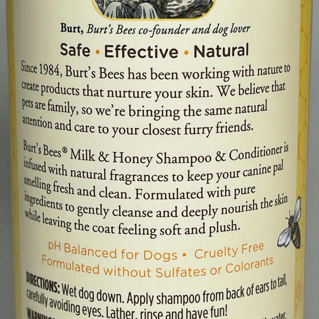 BURT'S BEE'S For Dogs Shampoo & Conditioner Milk & Honey 12 oz FFP10128