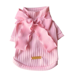 Pink Bow Cotton Turtleneck