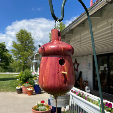 Amish Handmade Solid Red Cedar Acorn Bird Houses