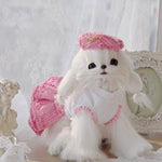 Handmade Chic Puppy Suit Pink Tweed Skirt Outfit