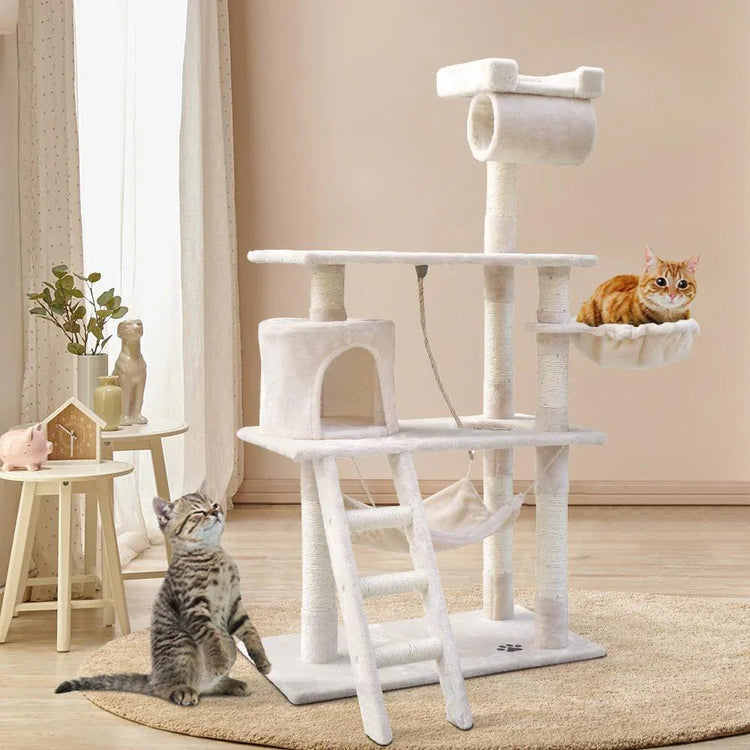 i.Pet Cat Tree 141cm Trees Scratching Post Scratcher Tower Condo House