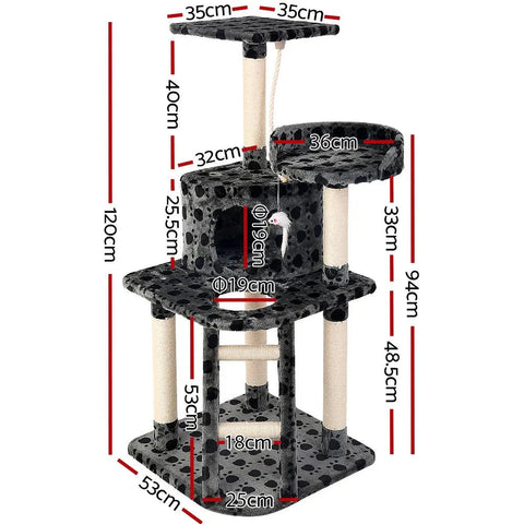 i.Pet Cat Tree 120cm Trees Scratching Post Scratcher Tower Condo House