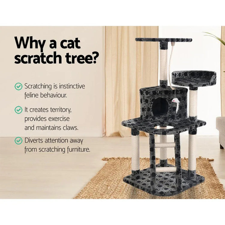 i.Pet Cat Tree 120cm Trees Scratching Post Scratcher Tower Condo House