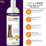 Piccardmeds4pets Aloe Oats Dog Shampoo 16oz + HandsOn Grooming Gloves Small Complete Kit
