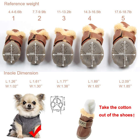 Dog Australia Waterproof Fleece-Lined Warm Dog Snow Boots