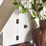 Distressed White Wood Functional Bird House | Outdoor Rated