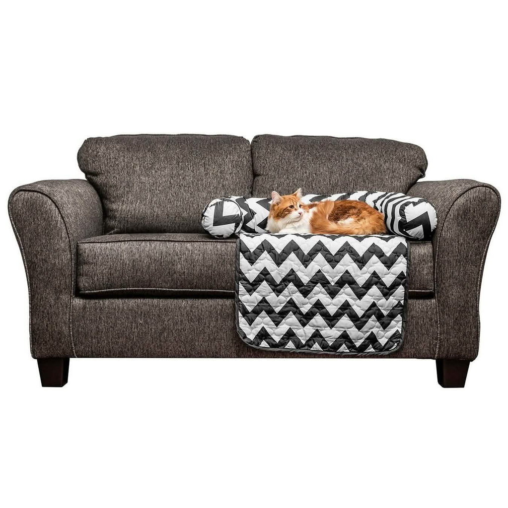 Chevron Reversible Quilted Pet Bed Chair Cover - Assorted Sizes
