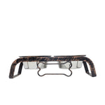 Country Living Rustic Dog Bone Elevated Feeder with 2 Stainless Steel Bowls