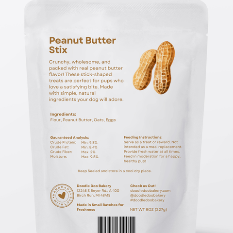 🥜 Homemade Dog Treats - Peanut Butter Stix Treat 1/2lb
