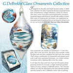 Winter Birds House Icon Cross Glass Ornament by D. Gelsinger - Nativity Holiday Decor - 758-022-DG