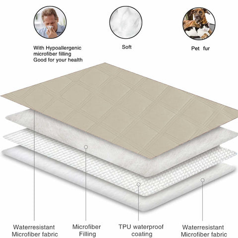 Waterproof Reversible Dog Blanket Leakproof 30x70 Brown Khaki Size 30x70