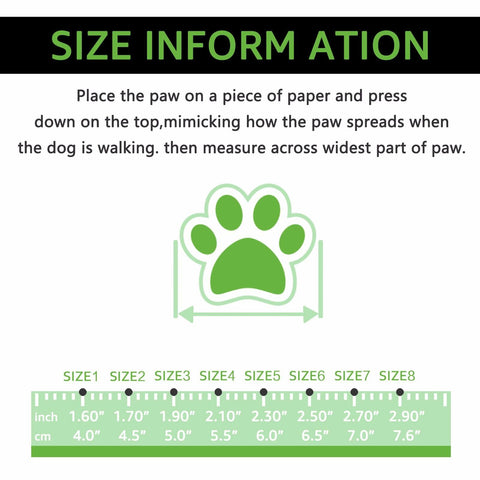 DOGOYS Dog Shoes Non-Slip Waterproof Boots Green 4Pcs Size Medium