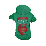 Pet Life ® LED Lighting 'Cool Santa Shades' Hooded Dog Costume Sweater w/ Included Batteries