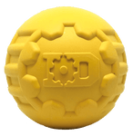 Industrial Dog Ball Rubber Chew Toy for Heavy Chewers | Yellow | USA Made | SodaPup