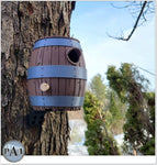 The Old Barrel Birdhouse – Rustic Whiskey Barrel-Inspired Bird House for Garden or Porch
